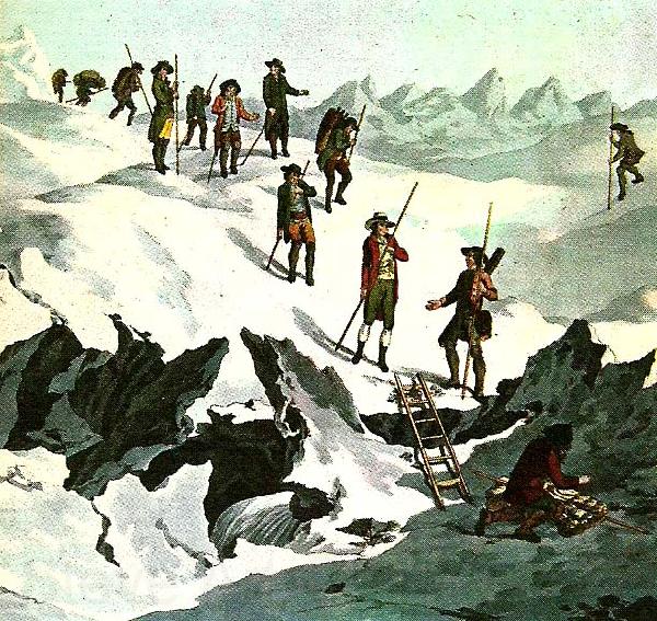 unknow artist horace de saussures expedition var den tredje som besteg mont blancs topp France oil painting art
